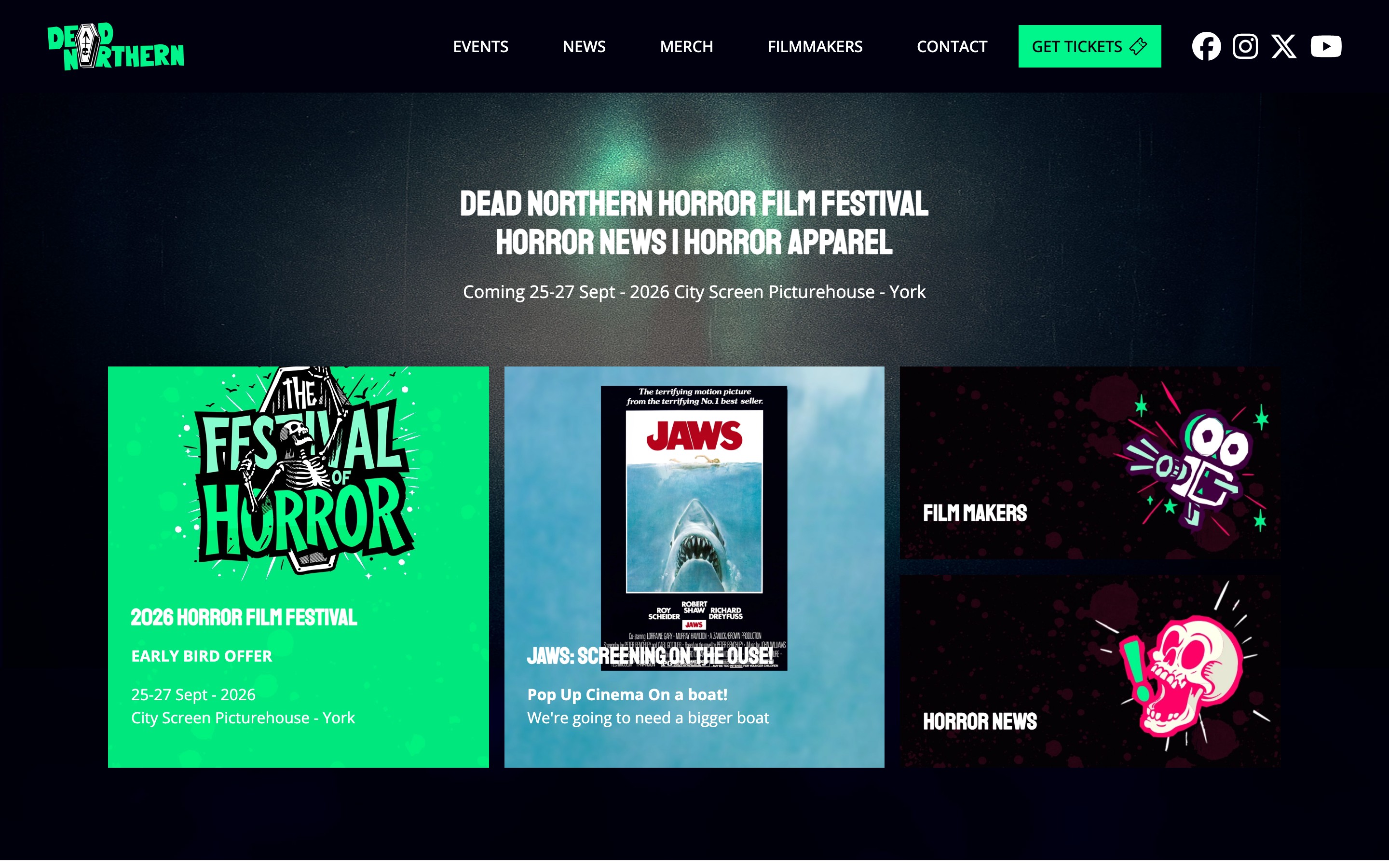 Dead Northern homepage design