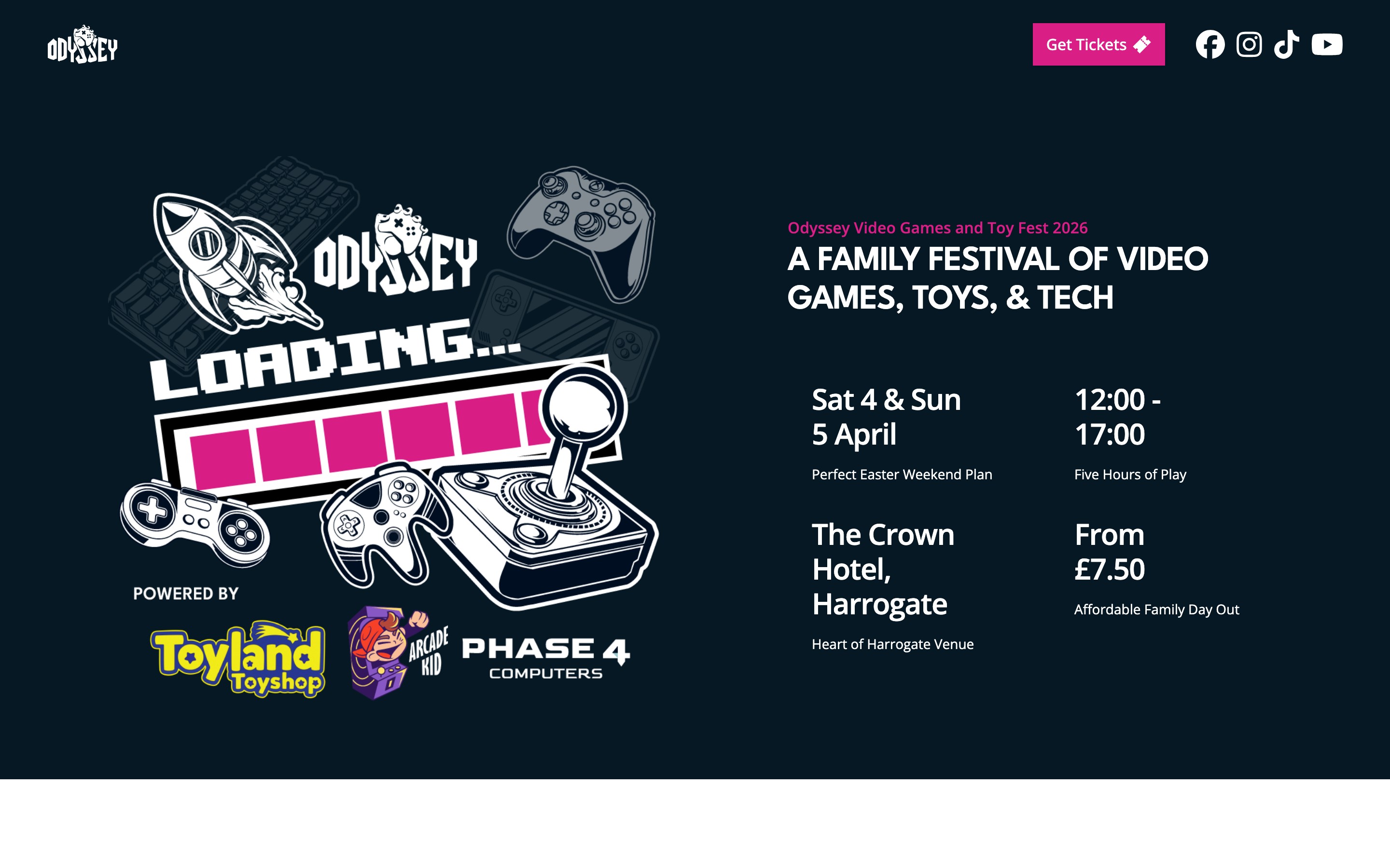 Odyssey Gaming Festival homepage