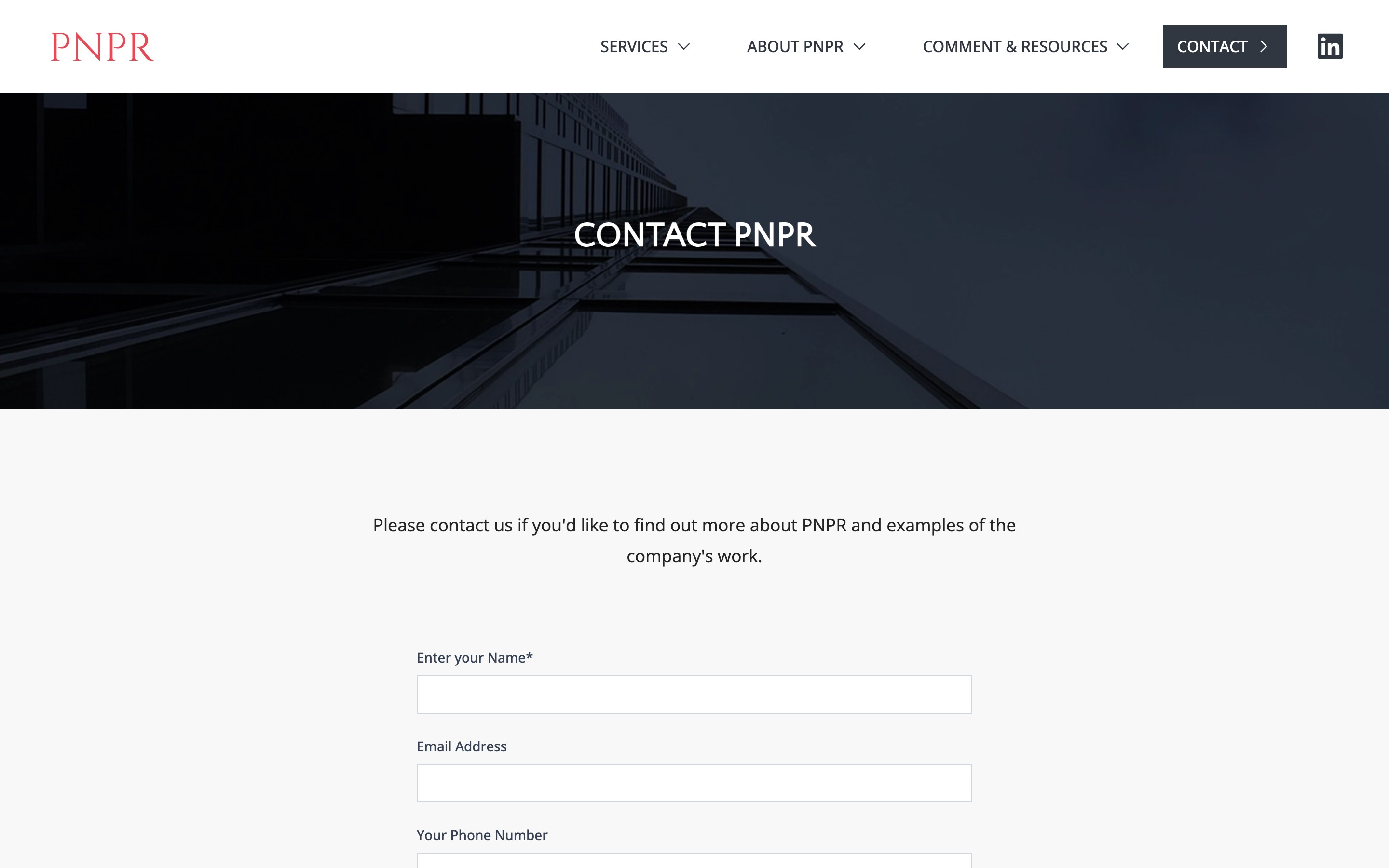 PNPR contact page