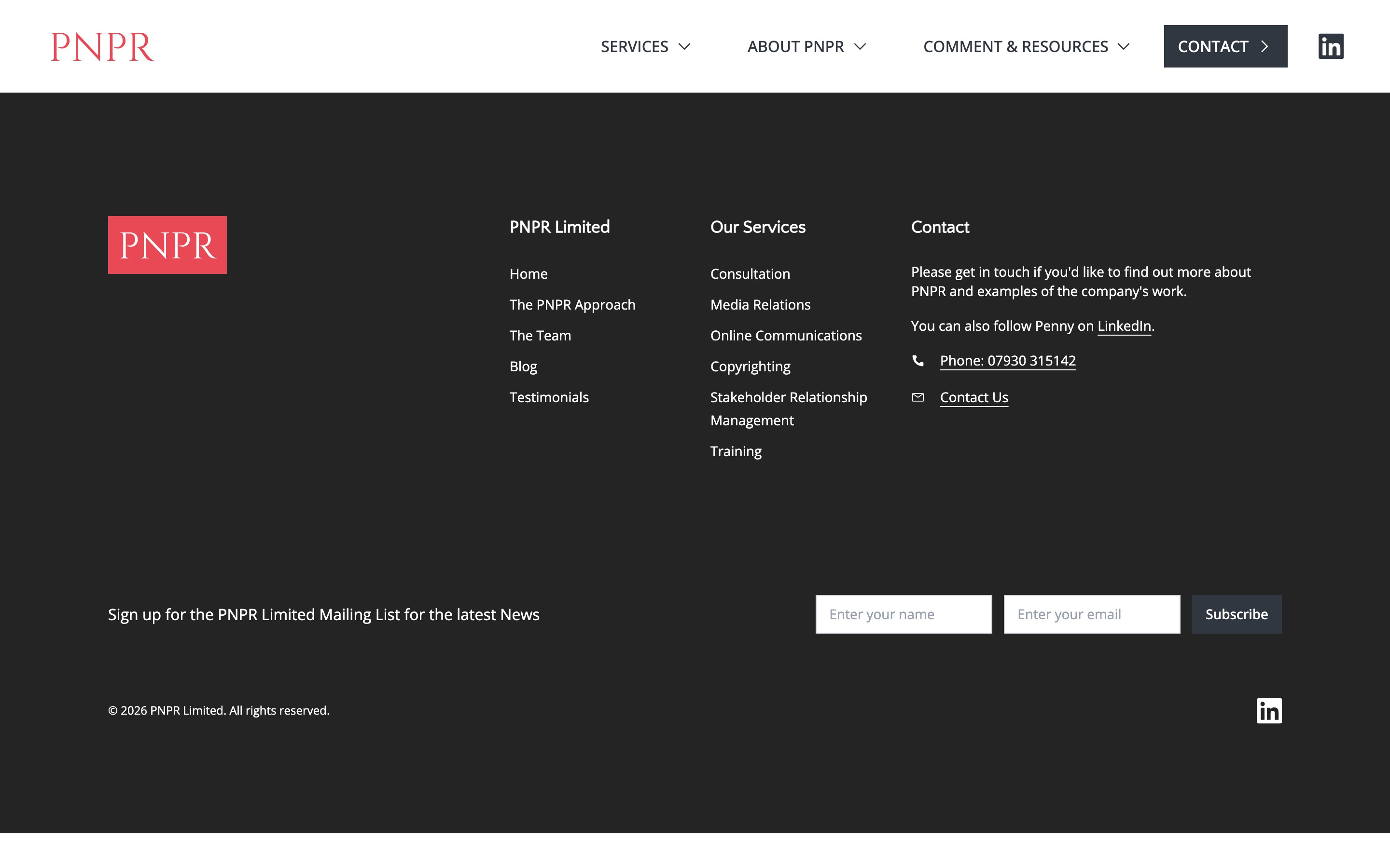 PNPR services overview