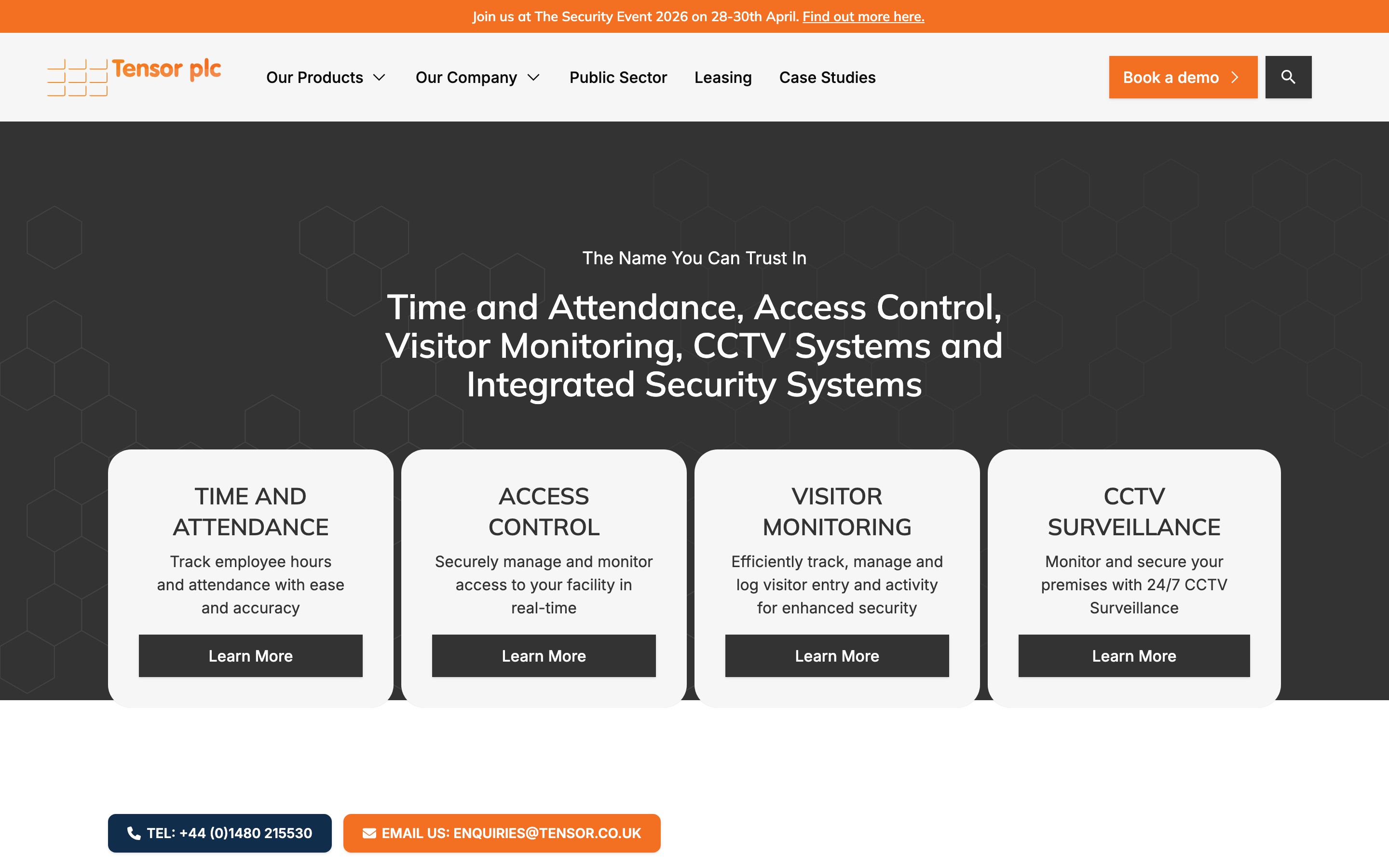 Tensor PLC corporate homepage